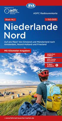 BVA ADFC Radtourenkarte Niederlande Nord, mit Knotenpunkten 1:150.000