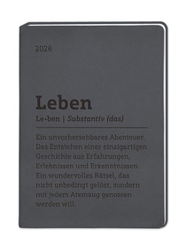 Terminplaner Lederlook 2026 Schwarz