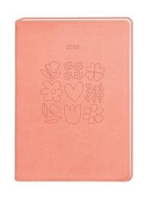 Terminplaner Lederlook 2026 Peach