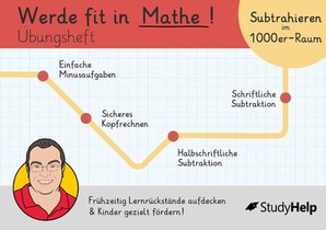 Werde fit in Mathe - Subtraktion bis 1000: Übungsheft für die 3. Klasse