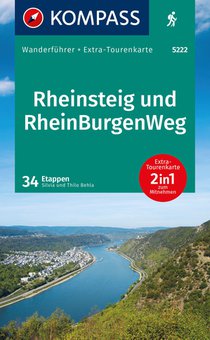 KOMPASS Wanderführer Rheinsteig RheinBurgenWeg, 34 Etappen mit Extra-Tourenkarte