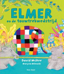 Elmer en de touwtrekwedstrijd