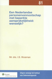 Een Ned. pers. vennootschap met beperkte aansprakelijkheid: wenselijk?