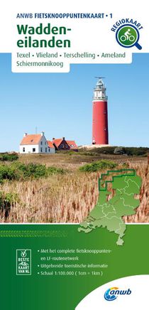Fietsknooppuntenkaart Waddeneilanden 1:100.000