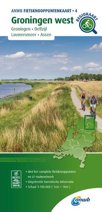 Fietsknooppuntenkaart Groningen west 1:100.000