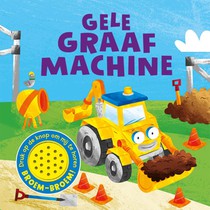 Gele graafmachine