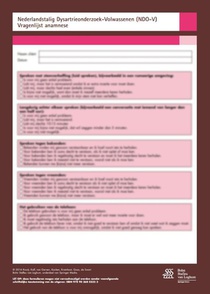 Nederlandstalig Dysartrie Onderzoek volwassenen (NDO-V) - scoreformulieren