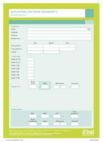 Schlichting Test voor Taalbegrip 3 - Scoreformulieren