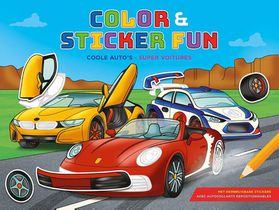 Color & Sticker Fun - Coole auto's / Color & Sticker Fun - Super voitures voorzijde