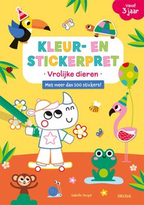 Kleur- en stickerpret vrolijke dieren