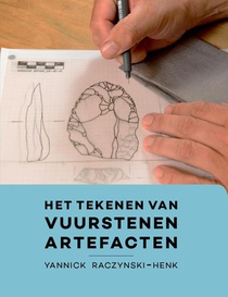 Het tekenen van vuurstenen artefacten voorzijde