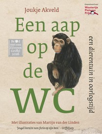 Een aap op de wc voorzijde