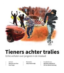 Tieners achter tralies voorzijde