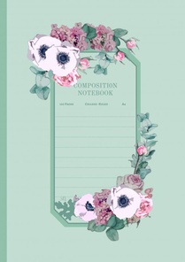 Paperback Notebook | Journal with digitally handmade Illustrated Cover | Watercolor Wedding Bouquet