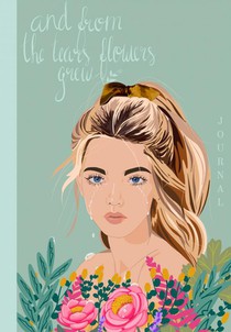 Flowers from tears | Notebook | Journal with digitally handmade Illustrated Hardcover