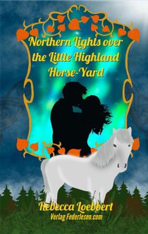 Northern Lights over the Little Highland Horse-Yard voorzijde