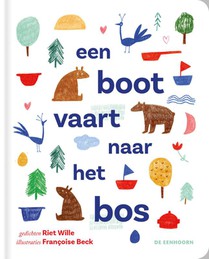 Een boot vaart naar het bos