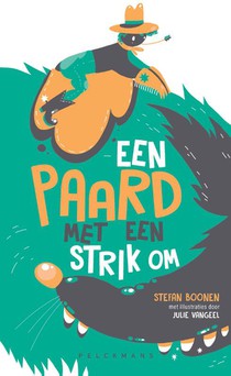 Een paard met een strik om voorzijde