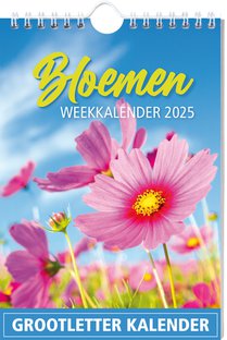 Grootletter Bloemen weekkalender - 2025 voorzijde