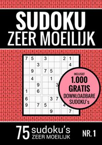Sudoku Zeer Moeilijk - Puzzelboek: 75 Zeer Moeilijke Sudoku Puzzels voor Volwassenen en Ouderen voorzijde