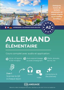 Apprendre l'allemand A2 élémentaire: cours complet avec audio et application