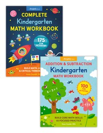 Complete Kindergarten Math Book Set: Two Workbooks with 275 Fun Activities to Build Addition, Subtraction, and Critical Thinking Skills (Perfect for A