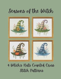 Seasons of the Witch: 4 Witch's Hats Counted Cross Stitch Patterns