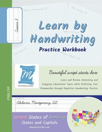 Handwriting Practice Workbook - United States of America, States and Capitals - Cursive, Level 3