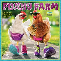 Avanti Funny Farm Official 2026 12 X 24 Inch (Hanging) Monthly Square Wall Calendar Foil Stamped Cover Plastic-Free
