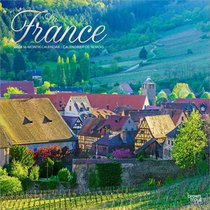 France 2026 12 X 24 Inch (Hanging) Monthly Square Wall Calendar Foil Stamped Cover English/French Bilingual Plastic-Free