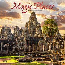 Magic Places 2026 12 X 24 Inch (Hanging) Monthly Square Wall Calendar Foil Stamped Cover Plastic-Free