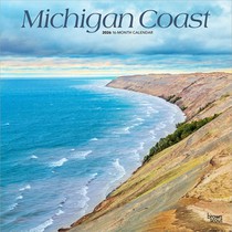 Michigan Coast 2026 12 X 24 Inch (Hanging) Monthly Square Wall Calendar Plastic-Free