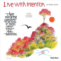 Live with Intention 2026 12 X 24 Inch (Hanging) Monthly Square Wall Calendar Featuring the Artwork of Renee Locks Plastic-Free