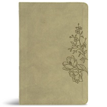 CSB Large Print Thinline Bible, Digital Study Edition, Sage Suedesoft Leathertouch