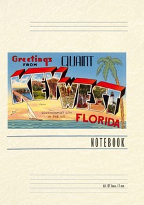 Vintage Lined Notebook Greetings from Quaint Key West, Florida