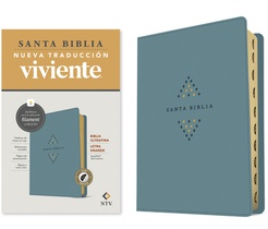 Biblia ultrafina NTV, letra grande con Filament (SentiPiel, Azul sereno, Indice, Letra Roja)