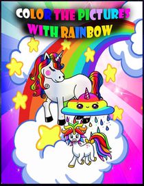 Color the pictures with rainbow: black and white rainbow coloring page, rainbow coloring book kids