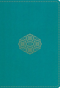 ESV Large Print Compact Bible, Red Letter (Trutone, Teal, Bouquet Design)