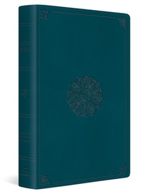 ESV Giant Print Thinline Bible, Red Letter (Trutone, Deep Teal, Emblem Design)