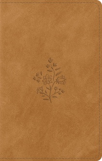 ESV Giant Print Personal Size Bible, Red Letter, Thumb Indexed (Trutone, Nubuck Caramel, Wildflower Design)
