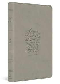 ESV Large Print Value Thinline Bible (Trutone, Stone, 1 Chronicles 28:9 Design)