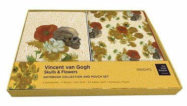 Van Gogh Skulls and Flowers Notebook Collection and Pouch Set