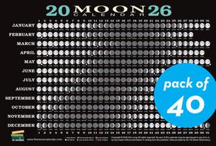 2026 Moon Calendar Card (40 Pack): Lunar Phases, Eclipses, and More!