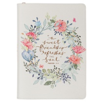 Journal Classic Zip White Sweet Friendship Prov. 27:9