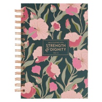 Christian Art Gifts Inspirational Journal, Strength & Dignity Wide Ruled Notebook, Proverbs 3:5 Bible Verse, Green, 192 Lined Pages W/Scripture, (8.4