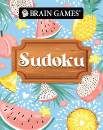 Brain Games - Take-Along - Sudoku Summer-Themed Fruit Design Portable Variety Puzzle Book